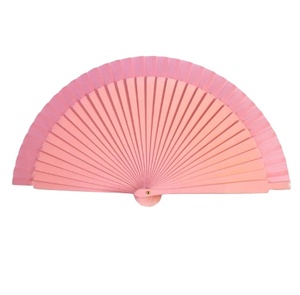 Éventail pliant en bois bleu uni personnalisé avec impression Espagne pour cadeau - Product Image 3