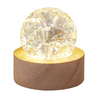 Boule de cristal de luxe à thème planétaire illuminée effet craquelé coloré, ornement de bureau, veilleuse étoilée, sphère en verre émaillé