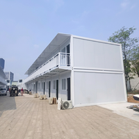 Casa Container Prefabbricata a 2 Piani Smontabile 20ft Montaggio Rapido Ufficio Container per Cantiere Dormitorio per Lavoratori Pronto per la Spedizione