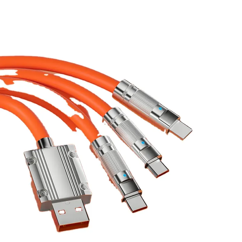 Cas un glisser trois câble de données de charge rapide faible perte, nouvelle interface renforcée, résistant à la corrosion et sans rouille