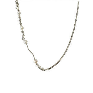 Collar de plata de ley S925 con perlas naturales de agua dulce para mujer, para uso diario. - Product Image 5