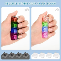 1PC Porte-clés clavier lumineux anti-stress avec bouton LED clic-clac pour personnes souffrant d'anxiété, accessoire de bureau