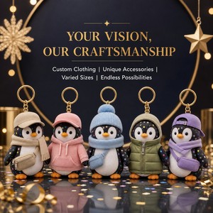 <span class=keywords><strong>Porte</strong></span>-clés Mascotte Peluche Pingouin Personnalisé avec Confettis, Vente en Gros, Cadeau du Nouvel An, Logo Personnalisé, CPC, Cadeau de Fêtes Saisonnier, Jouet Doux, OEM ODM - Product Image 5