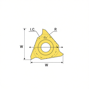 Inserto Fervi Groove para Corte de Metal con Dimensiones W y R - Product Image 2