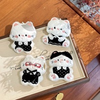 Porte-clés en peluche chat siamois Kawaii en gros, poupée chaton douce et rembourrée, ornement pour sac à dos ou sac de voiture, cadeau souvenir pour fête d'anniversaire