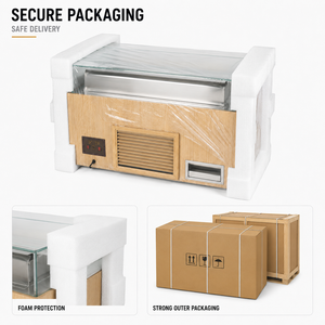 Electric Commercial Refrigerated Sandwich Display Cabinet with Glass Cover Stainless Steel Shelf for Cafe Bakery Snack Bar - Product Image 6