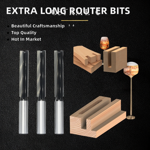 Mèches de toupie droites à tige de 1/2 pouces <span class=keywords><strong>Extra</strong></span> longues à double cannelure en carbure de 2.5 pouces pour le travail du bois-Dadoing plongeant ODM OEM - Product Image 2