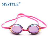 Lunettes de natation de compétition avec revêtement miroir, anti-buée, protection UV