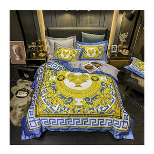 Juego de <span class=keywords><strong>Cama</strong></span> de 4 Piezas de Gran Tamaño Personalizado, Diseño Nórdico de Lujo, Impresión Digital, Juego de Ropa de <span class=keywords><strong>Cama</strong></span> de Algodón Sin Decoloración - Product Image 1