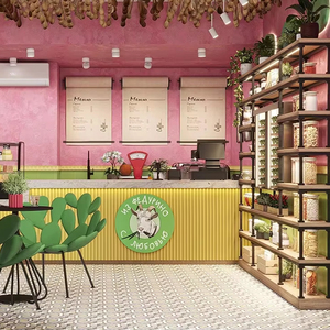 Custom LED Wooden Cafe Counter | Modern Coffee Shop Furniture Set for Retail Display Design - Product Image 3