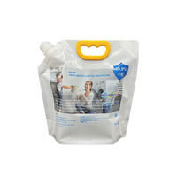 Pochettes souples réutilisables 8L 5L pour liquides, détergent lessive, avec bec verseur transparent et poignée en plastique