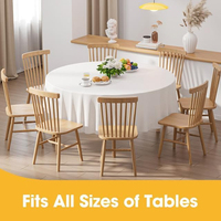Lot de 4 couvertures de table jetables en plastique blanc moderne de 84 ''pour la maison ou les hôtels pour les fêtes ou les rassemblements