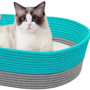 Xinyide Cat Dog Pet Bed Cat House Bed Sofa Bed Pet Cotton Rope Basket With Hanging Handle Eco-friendly Pet Soft Basket
