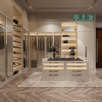 Armoire de chambre moderne sur mesure, dressing modulaire, rangement OEM, portes en MDF, montage facile, autoportante, pour hôtels et villas