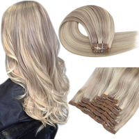 Extensions à clips de luxe sans couture à micro-liens en cheveux vierges Remy européens doublement étirés, directement de l'usine, couleurs personnalisées OEM disponibles