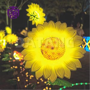 Luces LED solares impermeables para jardín, lámparas decorativas de flores de girasol para exteriores para decoración de bodas, para Navidad y Halloween - Product Image 6