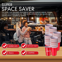 Gobelets de fête en plastique jetables à double couleur avec logo personnalisé - Portables, écologiques et durables