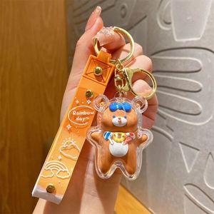 Factory Creative Cute Bear Rabbit Pig <b>Key</b> <b>Chain</b> Keyring Pendant 3D PVC Kwaii Animal Keychain - Product Image 5