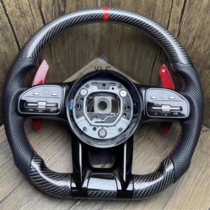 Volante Deportivo de Cuero de Lujo YLC para <span class=keywords><strong>Mercedes</strong></span> Benz para AM-G W447 SLK R171 Clase G A220 W219 GLE W176 ML W202 A45 AMG CLS - Product Image 3