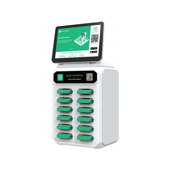 portable phone charging kiosks power bank rental with 4g public cell phone charging station with mfi apple certification