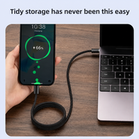 Câble USB-C magnétique rétractable 65W 3A à charge rapide, tressé en nylon, Type C vers Type C pour iPhone 17 16 15, téléphone et tablette
