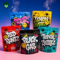 Sachet Mylar personnalisé imprimé 3,5g style graffiti pour bonbons gélifiés, anti-odeur, avec fermeture éclair, pochette alimentaire refermable
