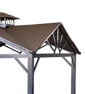 12x12 Aluminum Steel <strong>Metal</strong> with Double Roof Camping Garden Waterproof Outdoor Canopy <strong>Pergolas</strong> Gazebos for Sale - Product Image 3