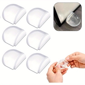 Transparent Self-Adhesive Rubber Wall & Floor Buffers Anti-Noise Shower <b>Door</b> Stopper No Drilling-Protects Walls & Furniture - Product Image 1
