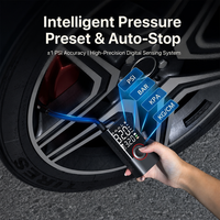 Compresseur d'air portable 150 PSI, pompe de gonflage numérique pour pneus de voiture, moto, vélo, ballon, avec batterie 3000mAh et LED