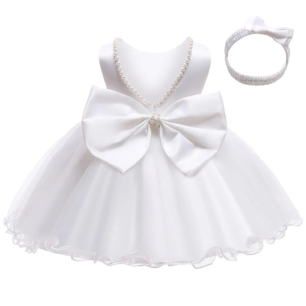 LZH Infant battesimo Dress Baby 2 1st Year Birthday Party Dresses Toddler neonate Bow Princess Dress