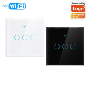 NOVSKI 86x86mm 触摸开关控制多功能支持 Alexa Google Home 英国欧盟电动 Wifi 智能电源玻璃壁插座 - Product Image 1