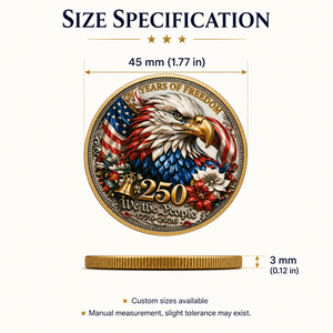 Moneta Commemorativa Personalizzata in Metallo con Stampa, in Lega di Alluminio e Zinco, con Motivo Floreale, in Ottone 3D, Dorata, Incisa, con Significato - Product Image 6