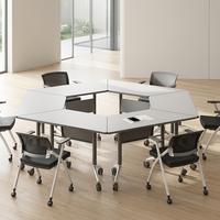 Meubles de bureau, table de réunion, table de formation avec roulettes, chaise de formation réglable, bureau trapézoïdal pour étudiants