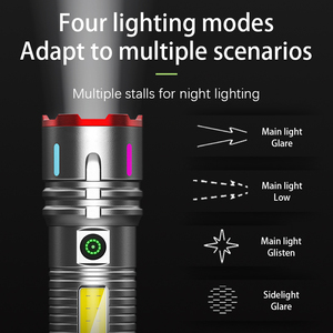 Ánh sáng mạnh mẽ Đèn pin ngoài trời không thấm nước USB có thể sạc lại Telescopic <span class=keywords><strong>Zoom</strong></span> High Power LED Đèn pin ngọn đuốc - Product Image 3