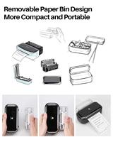 Phomemo M03 Printer Saku Mini Portabel Tanpa Tinta Thermal 203dpi 53mm Nirkabel USB untuk Foto Stiker Catatan Sekolah Belajar Kerja