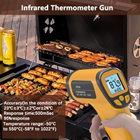 Termómetro Infrarrojo Digital Industrial de Alta Precisión Tipo Pistola para Alimentos, Sin Contacto, DT380 OEM/ODM, Plástico, IP55