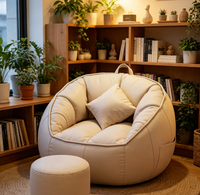 Fauteuil inclinable moderne en forme de coquille, imperméable, prêt à l'emploi, pouf compact, résistant aux griffes de chat, pour enfants et adultes
