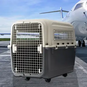 批发巨型可折叠大狗飞行板条箱航空运输笼宠物航空公司批准的狗窝豪华狗架