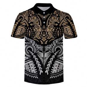 Seaside Travel Tahití Polinesia Polo Shirt Print on Demand Polynesian Hawaiian Turtle Hibiscus Flower Top de negocios de manga corta - Product Image 3