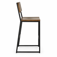 Tabouret de bar empilable industriel vintage, structure métallique durable, assise carrée, mobilier de restaurant, café, bistrot, vente en gros