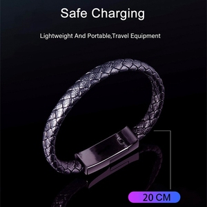 Bracelet en cuir personnalisé tendance, câble de chargeur USB, câble de charge de télé<span class=keywords><strong>phone</strong></span> portable, bracelet-câble de données - Product Image 4