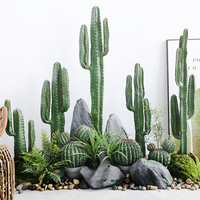 Grand cactus sans épine en pot simulation cactus aménagement paysager désert tropical plante verte décoration ornements