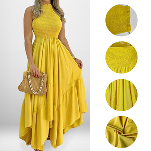 Vestidos Midi <span class=keywords><strong>de</strong></span> Verano <span class=keywords><strong>para</strong></span> <span class=keywords><strong>Mujer</strong></span> al por Mayor, Elegantes y Casuales, Plisados, Sin Mangas, Envío Rápido - Product Image 2