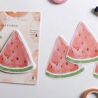 Étiquettes de papeterie auto-adhésives en forme de citron, mangue, fruits découpés à l'emporte-pièce, bloc-notes de dessin animé, notes de rappel autocollantes décoratives