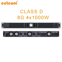 Amplificateur numérique de classe D 1U 4 canaux 1000W par canal 8Ω pour enceintes Line Array, performances en club et en extérieur, prise en charge OEM