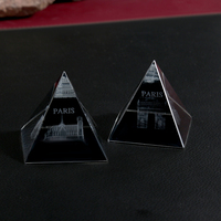 Pkcj-prisme pyramide en cristal gravé, clair, Triangle personnalisé poli en 3D, puissant, poids foncé