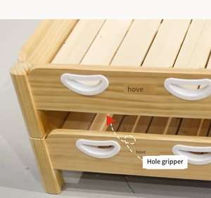 Lit pour bébé Pieds ronds <span class=keywords><strong>en</strong></span> bois massif <span class=keywords><strong>d</strong></span>émontés Design moderne réglable pour garderie - Product Image 4