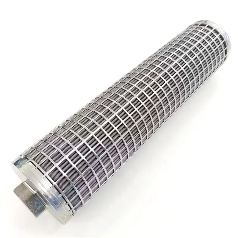 Cartucho de filtro de agua plisado ss316L, 10 pulgadas, 20, 50, 80 micras, elemento cilíndrico, en venta