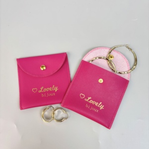 Busta per Gioielli Personalizzabile con Logo in Lamina <span class=keywords><strong>d</strong></span>'<span class=keywords><strong>Oro</strong></span>, Chiusura a Bottone, Riutilizzabile, Ecologica, Riciclabile, di Lusso in PU/Pelle Scamosciata/Velluto - Product Image 2