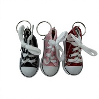 Gantungan Kunci Sepatu Mini 3D Lucu, Berpayet Berkilau, Sepatu Kanvas dengan Cetakan Bintang untuk Anak Perempuan
